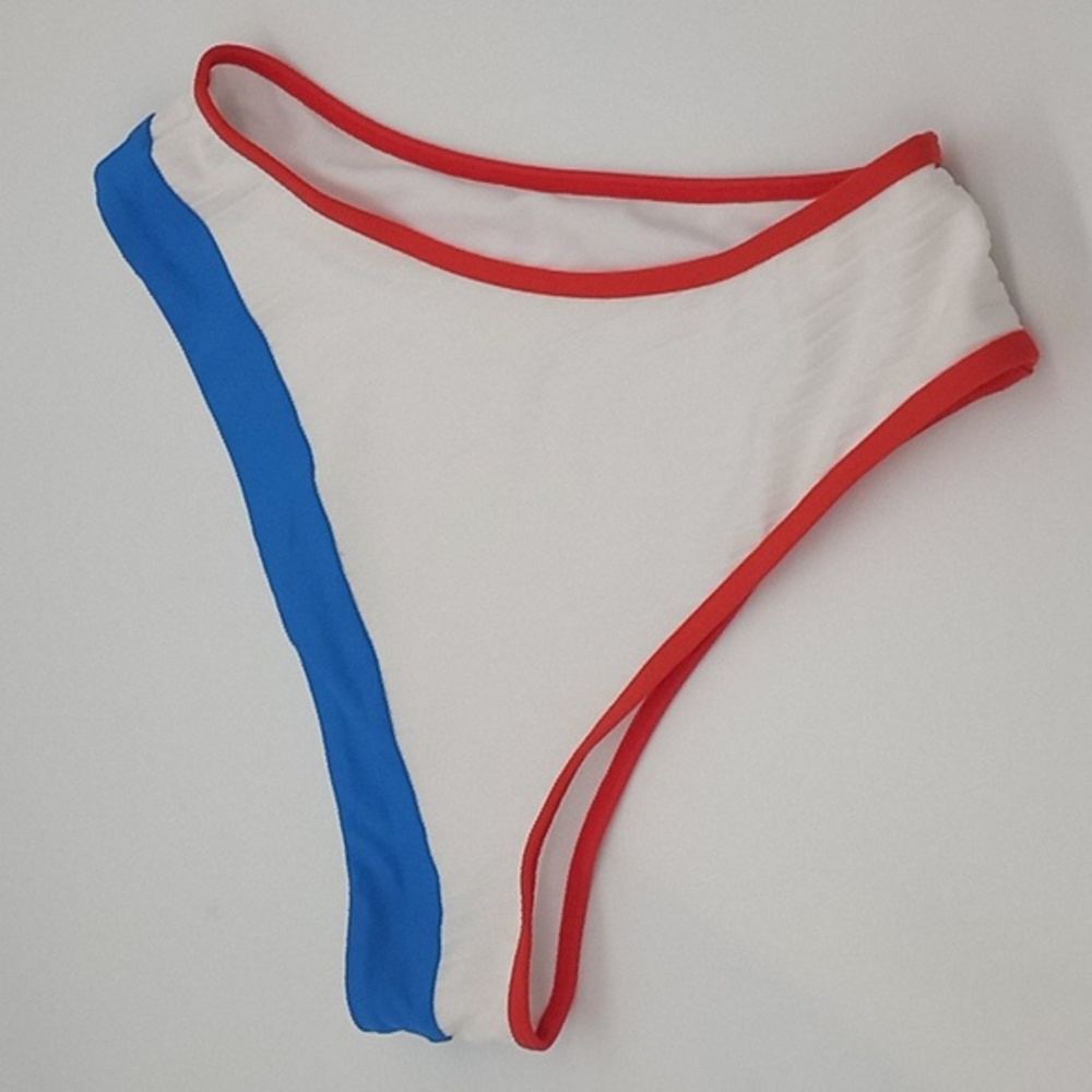 Roxy‎ Hello July High Leg Bikini Bottom White S NWOT